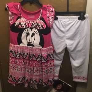 NWT sz 6 Disney Minnie Mouse Capri set